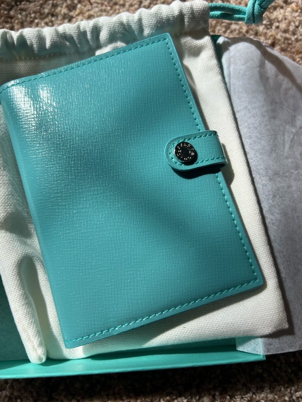 Tiffany & Co. Small Saffiano Leather Notebook Cover in Signature Blue